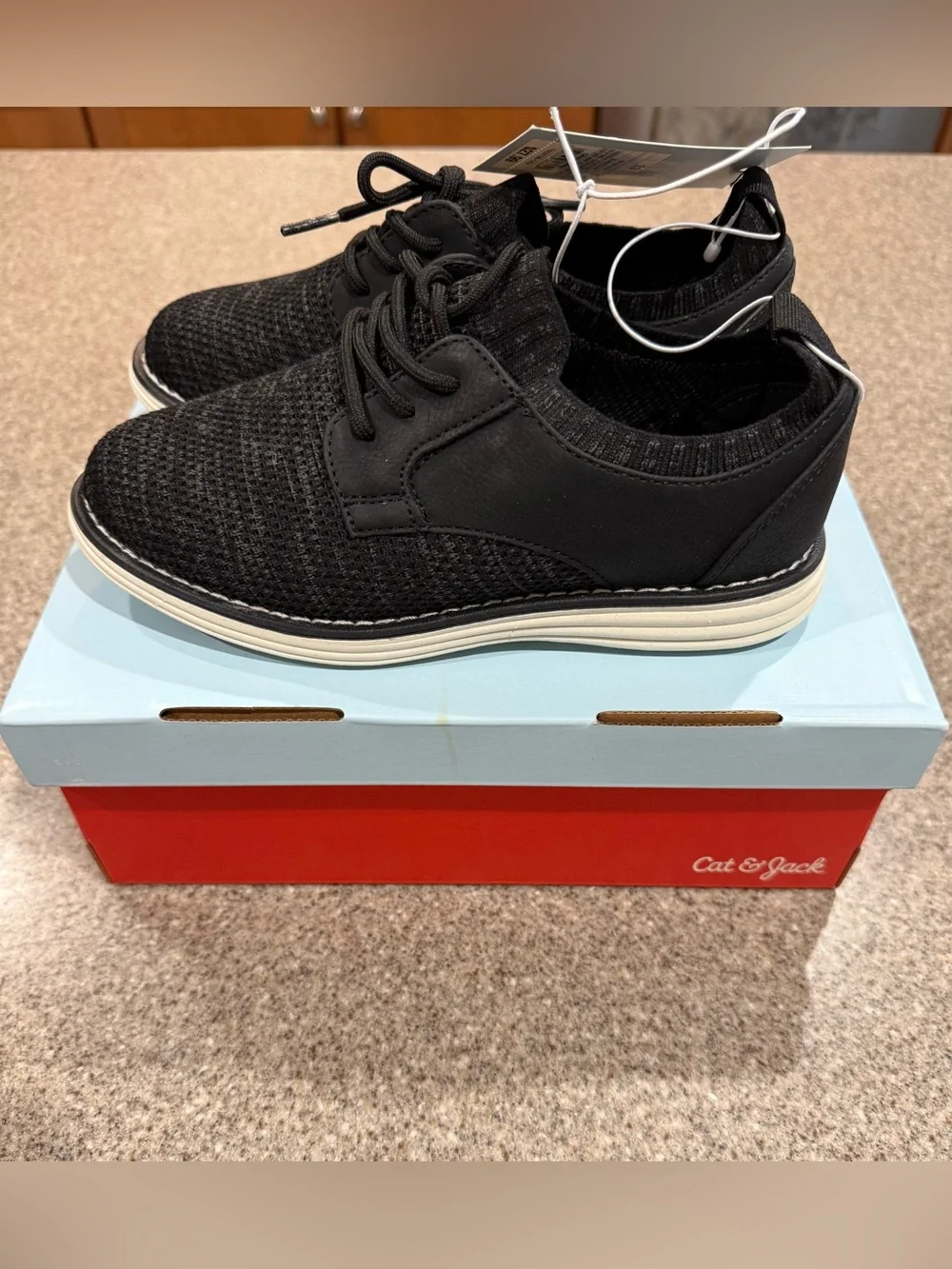 Cat & Jack Toddler Elijah Knit Shoes, Black, Size 13T, NEW!